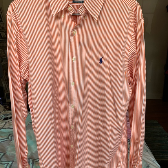 Orange & White Polo Button Up - Picture 8 of 12